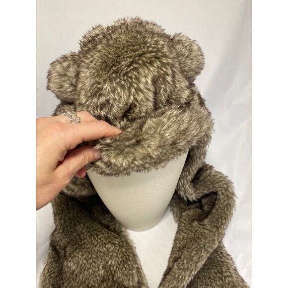 Monsoon Faux Fur 3-in 1 Hat, Scarf And Gloves- 6 To 13 Years - Picture 2 of 6